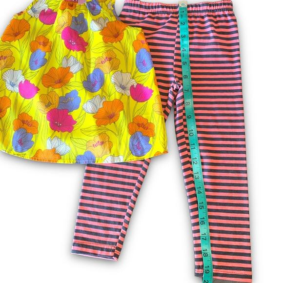 ✨- New Bundle Girls 3T bright flower Top and Candy Stripe leggings Priced f… - Picture 9 of 12